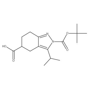 2-(tert-Butoxycarbonyl)-3-isopropyl-4,5,6,7-tetrahydro-2H-indazole-5-carboxylic acid结构式