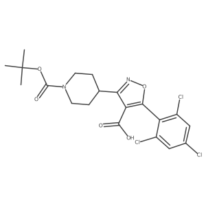 4-[4-Carboxy-5-(2,4,6-trichlorophenyl)-3-isoxazolyl]-1-piperidinecarboxylic acid 1-(1,1-dimethylethyl) ester Structure