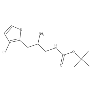 tert-butyl N-[2-amino-3-(3-chlorothiophen-2-yl)propyl]carbamate结构式