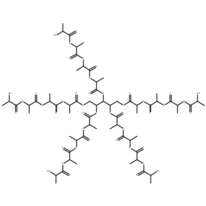 Xylitol, 1,2,3,4,5-pentakis[2-[2-[2-(2-hydroxy-1-oxopropoxy)-1-oxopropoxy]-1-oxopropoxy]propanoate]结构式