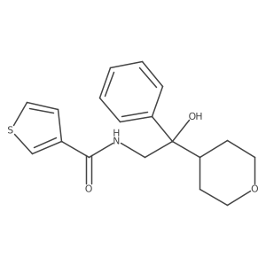 N-(2-hydroxy-2-phenyl-2-(tetrahydro-2H-pyran-4-yl)ethyl)thiophene-3-carboxamide Structure
