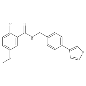 2-bromo-N-(4-(furan-3-yl)benzyl)-5-methoxybenzamide结构式