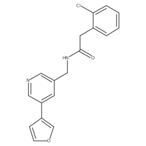 2-(2-chlorophenyl)-N-((5-(furan-3-yl)pyridin-3-yl)methyl)acetamide Structure