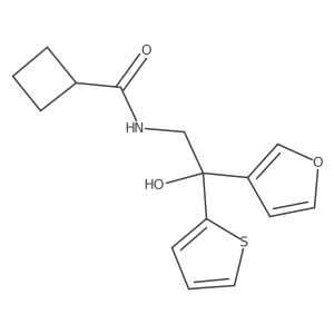N-(2-(furan-3-yl)-2-hydroxy-2-(thiophen-2-yl)ethyl)cyclobutanecarboxamide结构式