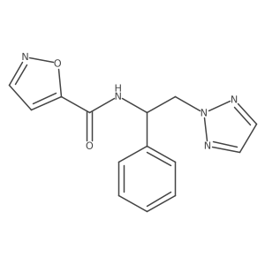N-(1-phenyl-2-(2H-1,2,3-triazol-2-yl)ethyl)isoxazole-5-carboxamide结构式