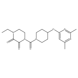 1-(4-((2,6-Dimethylpyrimidin-4-yl)oxy)piperidine-1-carbonyl)-4-ethylpiperazine-2,3-dione Structure