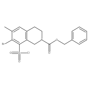 Benzyl 7-bromo-8-(chlorosulfonyl)-6-methyl-1,2,3,4-tetrahydroisoquinoline-2-carboxylate结构式