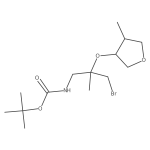 tert-butyl N-{3-bromo-2-methyl-2-[(4-methyloxolan-3-yl)oxy]propyl}carbamate Structure