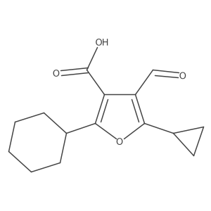 2-Cyclohexyl-5-cyclopropyl-4-formylfuran-3-carboxylic acid结构式