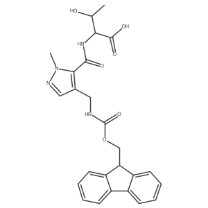 (2S,3R)-2-({4-[({[(9H-fluoren-9-yl)methoxy]carbonyl}amino)methyl]-1-methyl-1H-pyrazol-5-yl}formamido)-3-hydroxybutanoic acid Structure