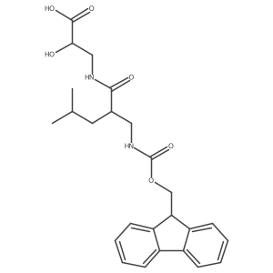 (2S)-3-{2-[({[(9H-fluoren-9-yl)methoxy]carbonyl}amino)methyl]-4-methylpentanamido}-2-hydroxypropanoic acid Structure