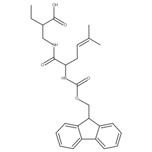 2-{[2-({[(9H-fluoren-9-yl)methoxy]carbonyl}amino)-5-methylhex-4-enamido]methyl}butanoic acid结构式