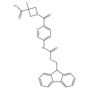 1-[5-({[(9H-fluoren-9-yl)methoxy]carbonyl}amino)pyridine-2-carbonyl]-3-methylazetidine-3-carboxylic acid Structure