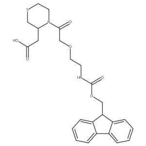2-(4-{2-[2-({[(9H-fluoren-9-yl)methoxy]carbonyl}amino)ethoxy]acetyl}thiomorpholin-3-yl)acetic acid Structure