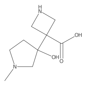 3-(3-Hydroxy-1-methylpyrrolidin-3-yl)azetidine-3-carboxylic acid结构式