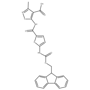 5-[2-({[(9H-fluoren-9-yl)methoxy]carbonyl}amino)-1,3-thiazole-5-amido]-3-methyl-1,2-thiazole-4-carboxylic acid Structure