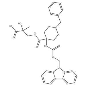 3-{[1-benzyl-4-({[(9H-fluoren-9-yl)methoxy]carbonyl}amino)piperidin-4-yl]formamido}-2-hydroxy-2-methylpropanoic acid Structure