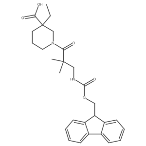3-ethyl-1-[3-({[(9H-fluoren-9-yl)methoxy]carbonyl}amino)-2,2-dimethylpropanoyl]piperidine-3-carboxylic acid结构式