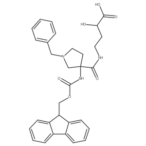 4-{[1-benzyl-3-({[(9H-fluoren-9-yl)methoxy]carbonyl}amino)pyrrolidin-3-yl]formamido}-2-hydroxybutanoic acid结构式