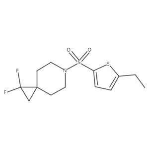 6-((5-Ethylthiophen-2-yl)sulfonyl)-1,1-difluoro-6-azaspiro[2.5]octane结构式