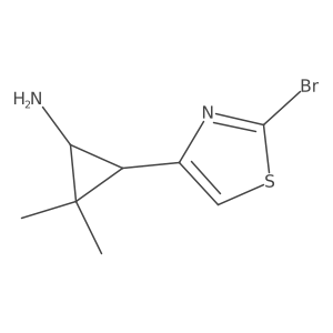 rac-(1R,3S)-3-(2-bromo-1,3-thiazol-4-yl)-2,2-dimethylcyclopropan-1-amine结构式