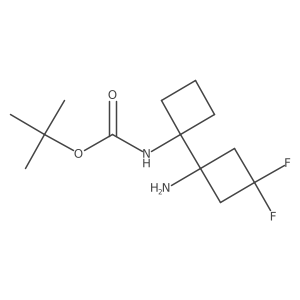 tert-butyl N-[1-(1-amino-3,3-difluorocyclobutyl)cyclobutyl]carbamate Structure