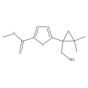 Methyl 5-[1-(aminomethyl)-2,2-dimethylcyclopropyl]thiophene-2-carboxylate结构式