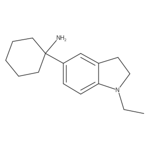 1-(1-ethyl-2,3-dihydro-1H-indol-5-yl)cyclohexan-1-amine结构式