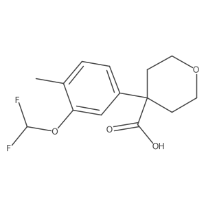 4-[3-(Difluoromethoxy)-4-methylphenyl]oxane-4-carboxylic acid结构式
