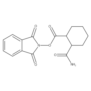 rac-1,3-dioxo-2,3-dihydro-1H-isoindol-2-yl (1R,2S)-2-carbamoylcyclohexane-1-carboxylate结构式