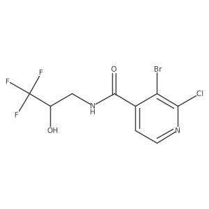 3-Bromo-2-chloro-N-[(2S)-3,3,3-trifluoro-2-hydroxypropyl]pyridine-4-carboxamide Structure
