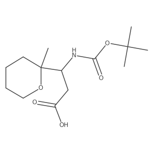 (3R)-3-{[(tert-butoxy)carbonyl]amino}-3-(2-methyloxan-2-yl)propanoic acid Structure
