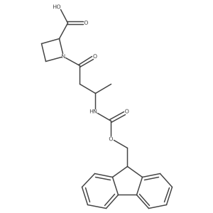 1-[(3R)-3-({[(9H-fluoren-9-yl)methoxy]carbonyl}amino)butanoyl]azetidine-2-carboxylic acid Structure