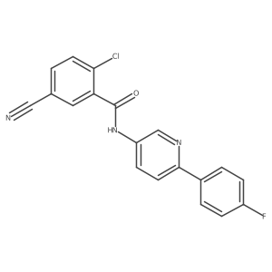 2-Chloro-5-cyano-N-(6-(4-fluorophenyl)pyridin-3-yl)benzamide结构式