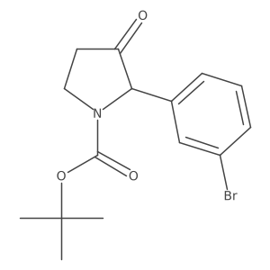 Tert-butyl 2-(3-bromophenyl)-3-oxopyrrolidine-1-carboxylate结构式