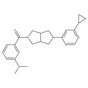 3-[5-(6-cyclopropylpyrimidin-4-yl)-octahydropyrrolo[3,4-c]pyrrole-2-carbonyl]-N,N-dimethylaniline结构式