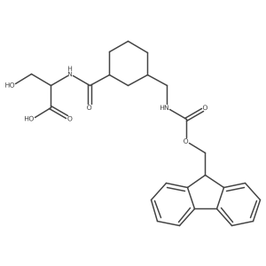 (2S)-2-({3-[({[(9H-fluoren-9-yl)methoxy]carbonyl}amino)methyl]cyclohexyl}formamido)-3-hydroxypropanoic acid结构式