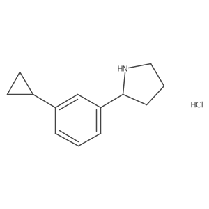 2-(3-Cyclopropylphenyl)pyrrolidine hcl结构式