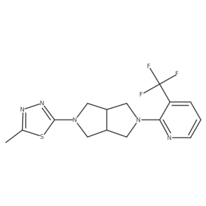 2-[5-(5-Methyl-1,3,4-thiadiazol-2-yl)-octahydropyrrolo[3,4-c]pyrrol-2-yl]-3-(trifluoromethyl)pyridine结构式