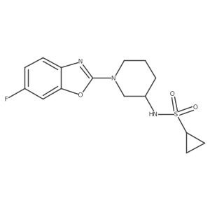 N-[1-(6-fluoro-1,3-benzoxazol-2-yl)piperidin-3-yl]cyclopropanesulfonamide结构式