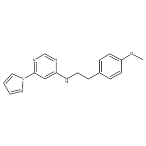N-[2-(4-methoxyphenyl)ethyl]-6-(1H-pyrazol-1-yl)pyrimidin-4-amine结构式