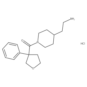 2-[1-(3-Phenyloxolane-3-carbonyl)piperidin-4-yl]ethan-1-amine hydrochloride结构式