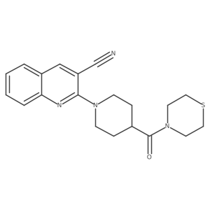 2-[4-(Thiomorpholine-4-carbonyl)piperidin-1-yl]quinoline-3-carbonitrile Structure
