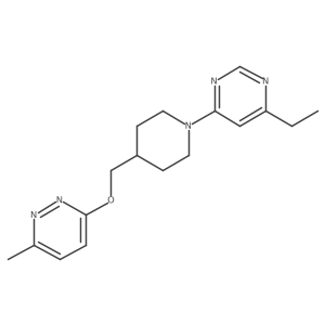4-Ethyl-6-(4-{[(6-methylpyridazin-3-yl)oxy]methyl}piperidin-1-yl)pyrimidine结构式
