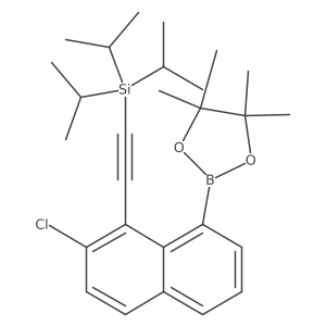 ((2-Chloro-8-(4,4,5,5-tetramethyl-1,3,2-dioxaborolan-2-yl)naphthalen-1-yl)ethynyl)triisopropylsilane结构式