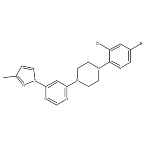 4-[4-(5-bromo-3-chloropyridin-2-yl)piperazin-1-yl]-6-(3-methyl-1H-pyrazol-1-yl)pyrimidine Structure