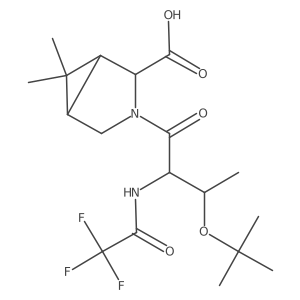 (1R,2S,5S)-3-(O-(Tert-butyl)-N-(2,2,2-trifluoroacetyl)-L-threonyl)-6,6-dimethyl-3-azabicyclo[3.1.0]hexane-2-carboxylic acid Structure