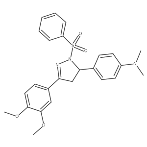4-[2-(benzenesulfonyl)-5-(3,4-dimethoxyphenyl)-3,4-dihydropyrazol-3-yl]-N,N-dimethyl-aniline Structure