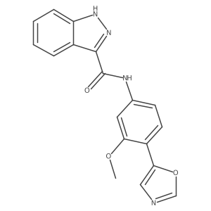 N-[3-methoxy-4-(5-oxazolyl)phenyl]-1H-indazole-3-carboxamide结构式