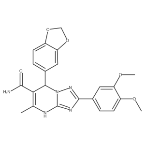 7-(Benzo[d][1,3]dioxol-5-yl)-2-(3,4-dimethoxyphenyl)-5-methyl-4,7-dihydro-[1,2,4]triazolo[1,5-a]pyrimidine-6-carboxamide Structure
